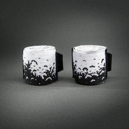 Boxerské bandáže Venum Bats Night - Black/White (Velikost 2,5 m)