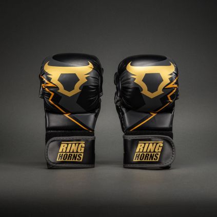 MMA tréninkové rukavice Ringhorns Charger - Black/Gold (Velikost S/M)
